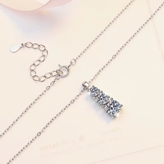 Dây Chuyền ESME ESHK073 Kim Cương Đá Moissanite Bạc 925 Xi Kim 5 lớp