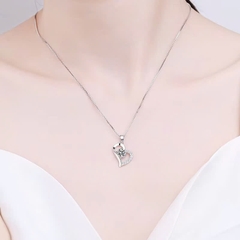 Dây Chuyền ESME ESHK027 Kim Cương Đá Moissanite Bạc 925 Xi Kim 5 lớp
