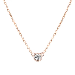 Dây Chuyền ESME ESHK050 Kim Cương Đá Moissanite Bạc 925 Xi Kim 5 lớp