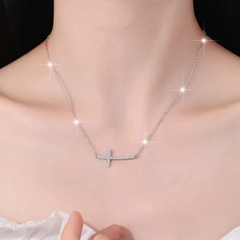 Dây Chuyền ESME ESHK081 Kim Cương Đá Moissanite Bạc 925 Xi Kim 5 lớp