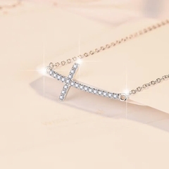 Dây Chuyền ESME ESHK081 Kim Cương Đá Moissanite Bạc 925 Xi Kim 5 lớp