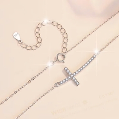 Dây Chuyền ESME ESHK081 Kim Cương Đá Moissanite Bạc 925 Xi Kim 5 lớp
