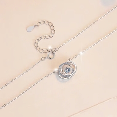Dây Chuyền ESME ESHK083 Kim Cương Đá Moissanite Bạc 925 Xi Kim 5 lớp