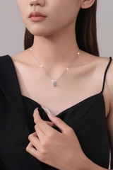 Dây Chuyền ESME ESHK082 Kim Cương Đá Moissanite Bạc 925 Xi Kim 5 lớp