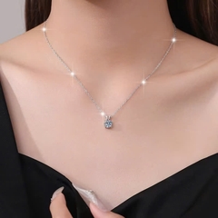 Dây Chuyền ESME ESHK082 Kim Cương Đá Moissanite Bạc 925 Xi Kim 5 lớp