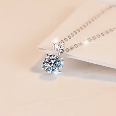 Dây Chuyền ESME ESHK082 Kim Cương Đá Moissanite Bạc 925 Xi Kim 5 lớp
