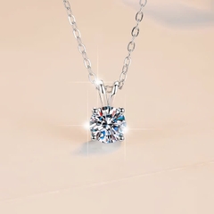 Dây Chuyền ESME ESHK082 Kim Cương Đá Moissanite Bạc 925 Xi Kim 5 lớp
