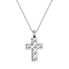 Dây Chuyền ESME ESDZ001 Kim Cương Đá Moissanite Bạc 925 Xi Kim 5 lớp