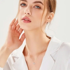 Dây Chuyền ESME ESDZ006 Kim Cương Đá Moissanite Bạc 925 Xi Kim 5 lớp