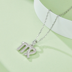 Dây Chuyền ESME ESHK0087 Virgo Kim Cương Đá Moissanite Bạc 925 Xi Kim 5 lớp