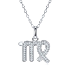 Dây Chuyền ESME ESHK0087 Virgo Kim Cương Đá Moissanite Bạc 925 Xi Kim 5 lớp