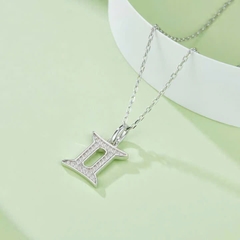 Dây Chuyền ESME ESHK0087 Gemini Kim Cương Đá Moissanite Bạc 925 Xi Kim 5 lớp
