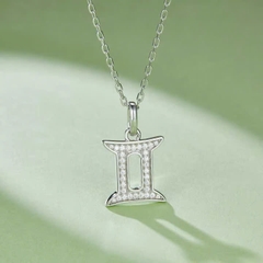 Dây Chuyền ESME ESHK0087 Gemini Kim Cương Đá Moissanite Bạc 925 Xi Kim 5 lớp