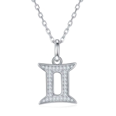 Dây Chuyền ESME ESHK0087 Gemini Kim Cương Đá Moissanite Bạc 925 Xi Kim 5 lớp