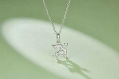 Dây Chuyền ESME ESHK0087 Sagittarius Kim Cương Đá Moissanite Bạc 925 Xi Kim 5 lớp