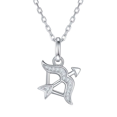 Dây Chuyền ESME ESHK0087 Sagittarius Kim Cương Đá Moissanite Bạc 925 Xi Kim 5 lớp