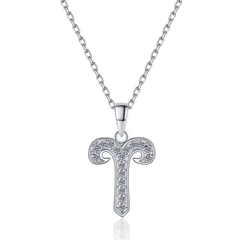 Dây Chuyền ESME ESHK0087 Aries Kim Cương Đá Moissanite Bạc 925 Xi Kim 5 lớp