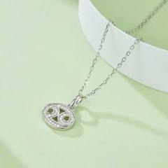 Dây Chuyền ESME ESHK0087 Cancer Kim Cương Đá Moissanite Bạc 925 Xi Kim 5 lớp