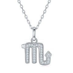 Dây Chuyền ESME ESHK0087 Scorpio Kim Cương Đá Moissanite Bạc 925 Xi Kim 5 lớp