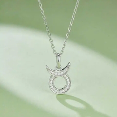 Dây Chuyền ESME ESHK0087 - Taurus Kim Cương Đá Moissanite Bạc 925 Xi Kim 5 lớp