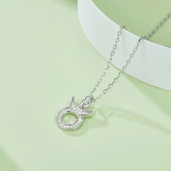 Dây Chuyền ESME ESHK0087 - Taurus Kim Cương Đá Moissanite Bạc 925 Xi Kim 5 lớp