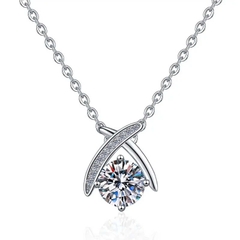 Dây Chuyền ESME ESHHK0084 Kim Cương Đá Moissanite Bạc 925 Xi Kim 5 lớp