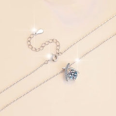Dây Chuyền ESME ESHHK0084 Kim Cương Đá Moissanite Bạc 925 Xi Kim 5 lớp