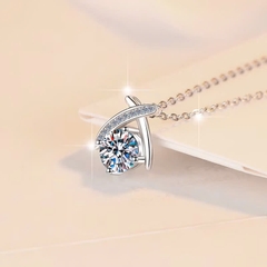 Dây Chuyền ESME ESHHK0084 Kim Cương Đá Moissanite Bạc 925 Xi Kim 5 lớp