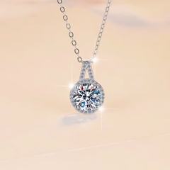 Dây Chuyền ESME ESHK0085 Kim Cương Đá Moissanite Bạc 925 Xi Kim 5 lớp