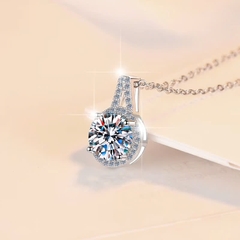 Dây Chuyền ESME ESHK0085 Kim Cương Đá Moissanite Bạc 925 Xi Kim 5 lớp