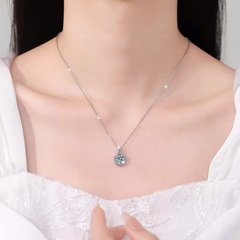 Dây Chuyền ESME ESHK0085 Kim Cương Đá Moissanite Bạc 925 Xi Kim 5 lớp