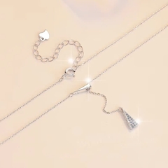 Dây Chuyền ESME ESHK086 Kim Cương Đá Moissanite Bạc 925 Xi Kim 5 lớp
