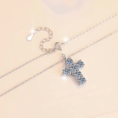 Dây Chuyền ESME ESHK0088 Kim Cương Đá Moissanite Bạc 925 Xi Kim 5 lớp