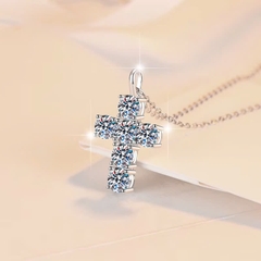Dây Chuyền ESME ESHK0088 Kim Cương Đá Moissanite Bạc 925 Xi Kim 5 lớp