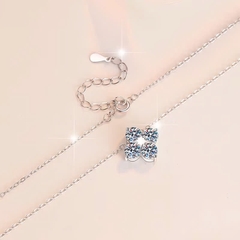 Dây Chuyền ESME ESHK089 Kim Cương Đá Moissanite Bạc 925 Xi Kim 5 lớp