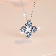 Dây Chuyền ESME ESHK089 Kim Cương Đá Moissanite Bạc 925 Xi Kim 5 lớp