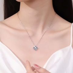 Dây Chuyền ESME ESHK089 Kim Cương Đá Moissanite Bạc 925 Xi Kim 5 lớp