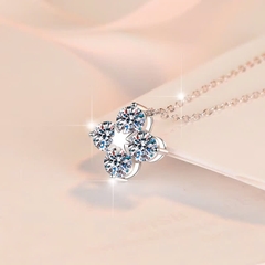 Dây Chuyền ESME ESHK089 Kim Cương Đá Moissanite Bạc 925 Xi Kim 5 lớp