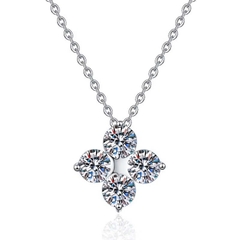 Dây Chuyền ESME ESHK089 Kim Cương Đá Moissanite Bạc 925 Xi Kim 5 lớp