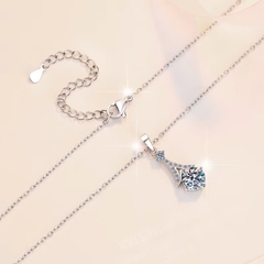 Dây Chuyền ESME ESHK0091 Kim Cương Đá Moissanite Bạc 925 Xi Kim 5 lớp