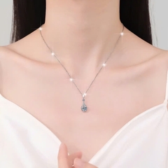 Dây Chuyền ESME ESHK0091 Kim Cương Đá Moissanite Bạc 925 Xi Kim 5 lớp