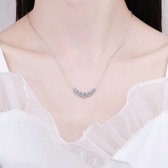 Dây Chuyền ESME ESHK0093 Kim Cương Đá Moissanite Bạc 925 Xi Kim 5 lớp