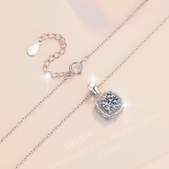 Dây Chuyền ESME ESHK0096 Kim Cương Đá Moissanite Bạc 925 Xi Kim 5 lớp