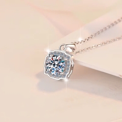 Dây Chuyền ESME ESHK0096 Kim Cương Đá Moissanite Bạc 925 Xi Kim 5 lớp