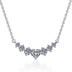 Dây Chuyền ESME ESHK0094 Kim Cương Đá Moissanite Bạc 925 Xi Kim 5 lớp