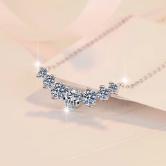 Dây Chuyền ESME ESHK0094 Kim Cương Đá Moissanite Bạc 925 Xi Kim 5 lớp