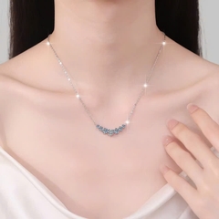 Dây Chuyền ESME ESHK0094 Kim Cương Đá Moissanite Bạc 925 Xi Kim 5 lớp