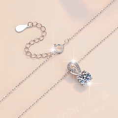 Dây Chuyền ESME ESHK0097 Kim Cương Đá Moissanite Bạc 925 Xi Kim 5 lớp