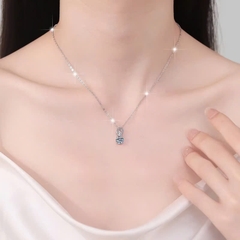 Dây Chuyền ESME ESHK0097 Kim Cương Đá Moissanite Bạc 925 Xi Kim 5 lớp