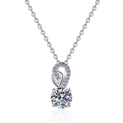 Dây Chuyền ESME ESHK0097 Kim Cương Đá Moissanite Bạc 925 Xi Kim 5 lớp